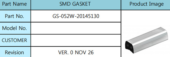 Het Plateren Smt Emi Gasket 20mm van siliconeau Beschermende Pakking