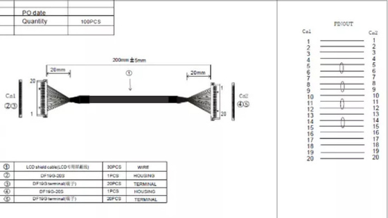 5015000mm de Micro- Coaxiale Kabel, 32awg verdunt Coaxiale Kabel voor 15,6 LCD het Scherm