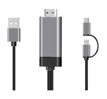 2 in 1 1080p-de Micro- Kabelaluminium Hdmi van Hdmi aan het Koord van Usb C